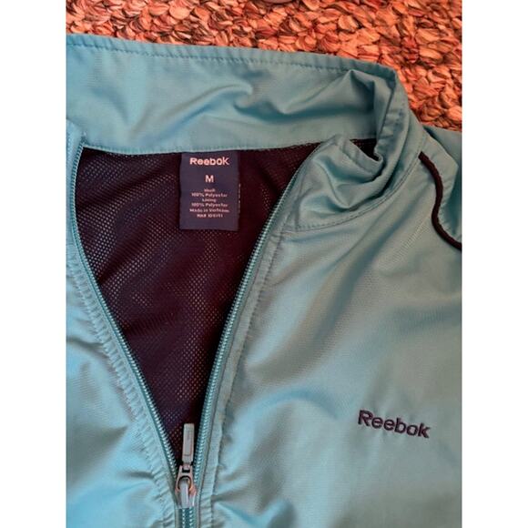 Women’s Reebok Blue Zipper Jacket Size Medium 100% Polyester - Picture 2 of 3